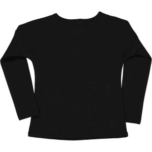 Μπλούζα με μακρύ μανίκι για κορίτσια χρώματος μαύρου με σχέδιο από στρας