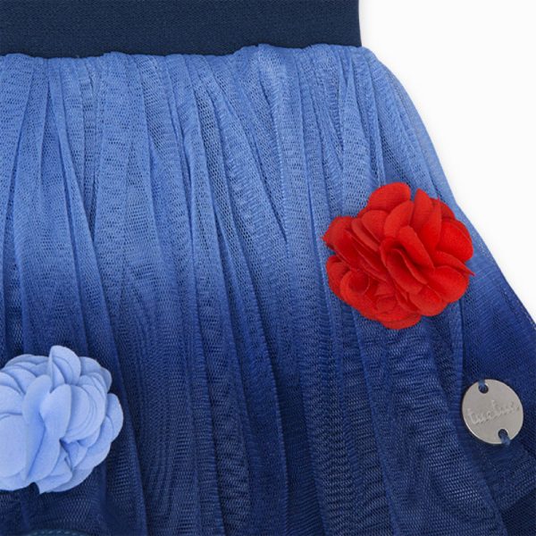 blue degrade and flowers tulle skirt for girls kamogawa 2
