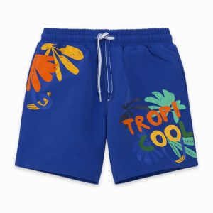 blue message swimming trunks for boys tropicool