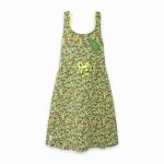 green animal print jersey dress for girls safari vacay