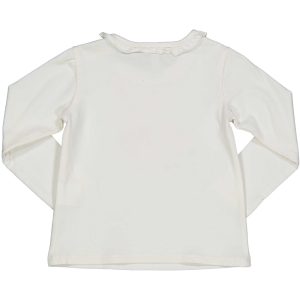 Μπλούζα για μωρά κορίτσια, μακρύ μανίκι λευκού χρώματος με τύπωμα στο εμπρός μέρος