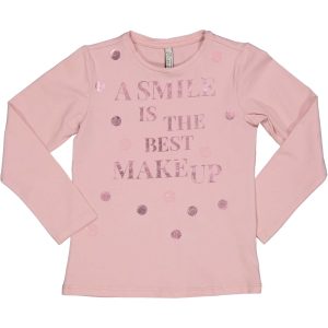 Μπλούζα παιδική για κορίτσια. Ροζ χρώμα, τύπωμα και λεπτομέρειες από παγέτες.