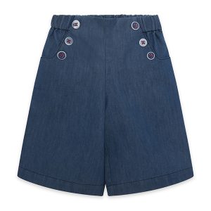Παιδικό κοντό παντελόνι τζην βερμούδα για κορίτσια σε μπλε κλασικό χρώμα.